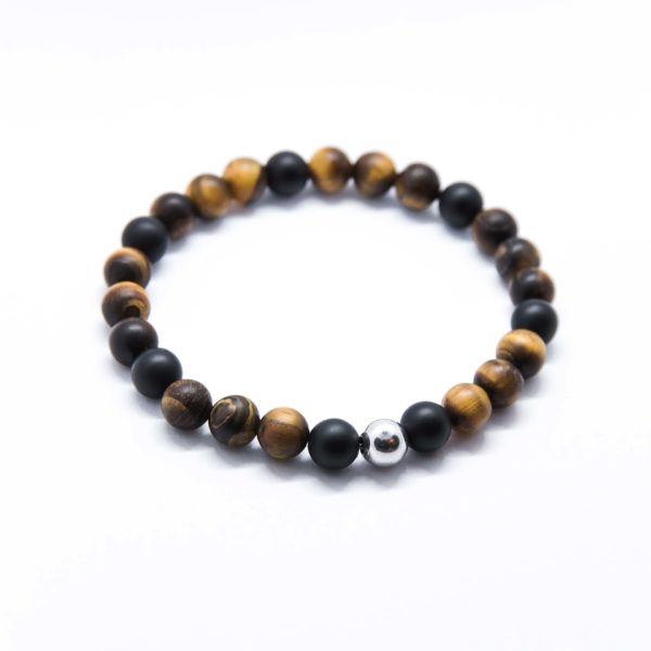Männer Steinarmband Tigerauge matt Onyx