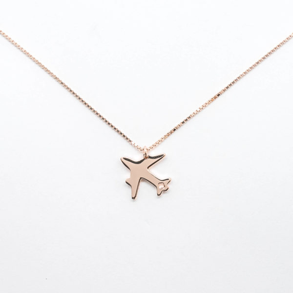 Halskette Flugzeug Anhänger rosé Gold LittleCITY Collection