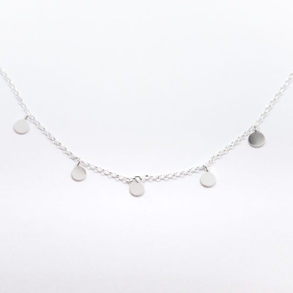 Coin Halskette mit Plättchen Sterling Silber