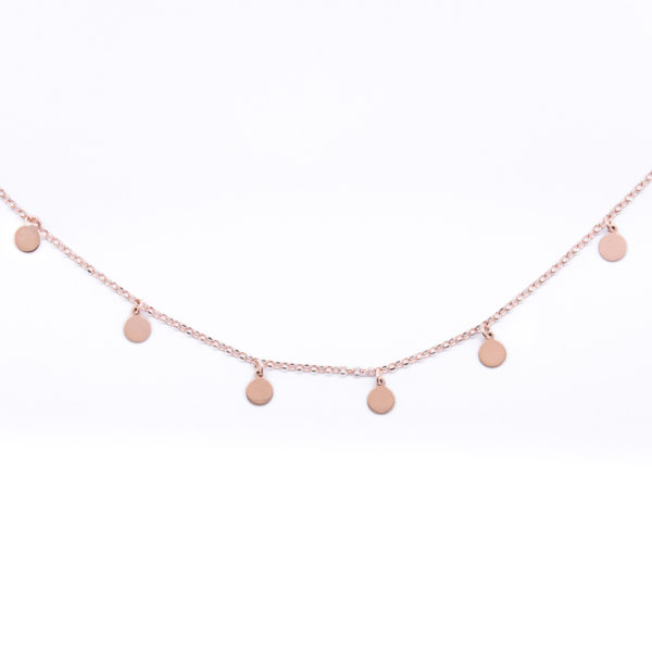 Coin Halskette mit Plättchen rose gold