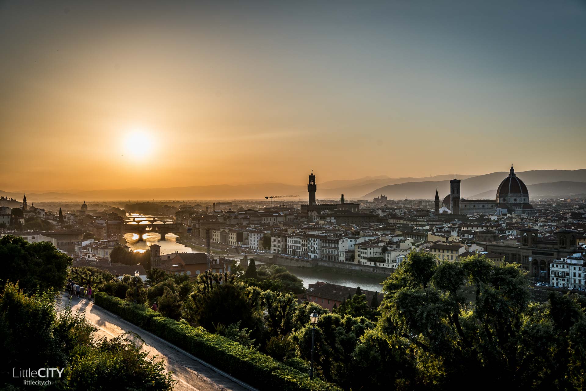 Florenz Piazzale Michelangelo Sonnenuntergang