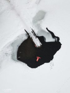 Finnland Vuokatti Eisschwimmen Floating