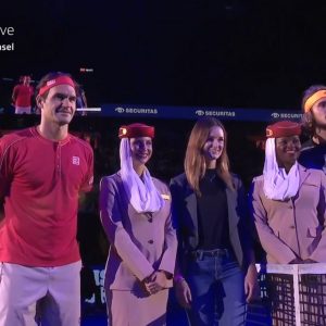 Swiss Indoors Coin Toss Roger Federer