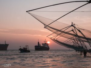 Fischernetze Fort Kochi Indien