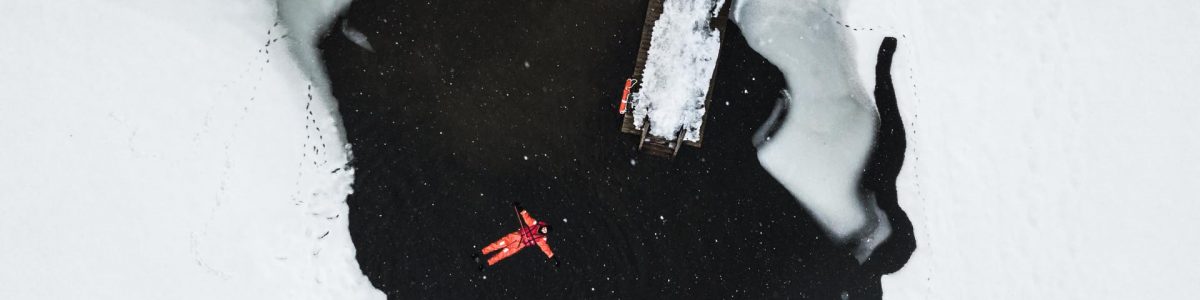 Eisbaden Finnland Winter Aktivität